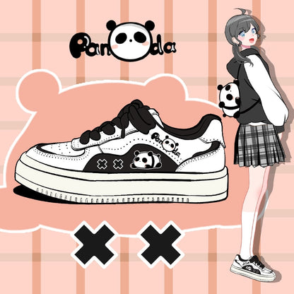 Kawaii Cartoon Panda Letter Sneakers