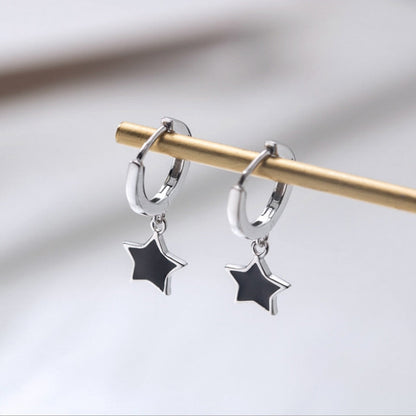 Harajuku Kawaii Silver Star Earrings