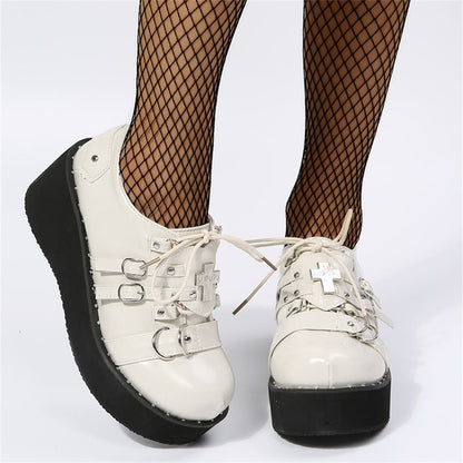 Lolita Goth Cross Mary Janes Shoes