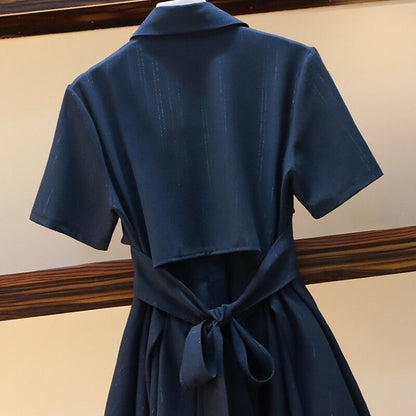 Bowknot Student Style Bandage Blue Dress - Dress, New - Kawaii Bonjour