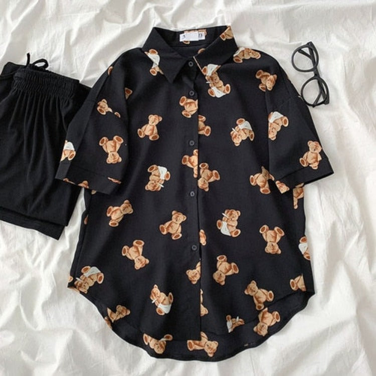 Kawaii Harajuku Bear Shirt - Tops - Kawaii Bonjour