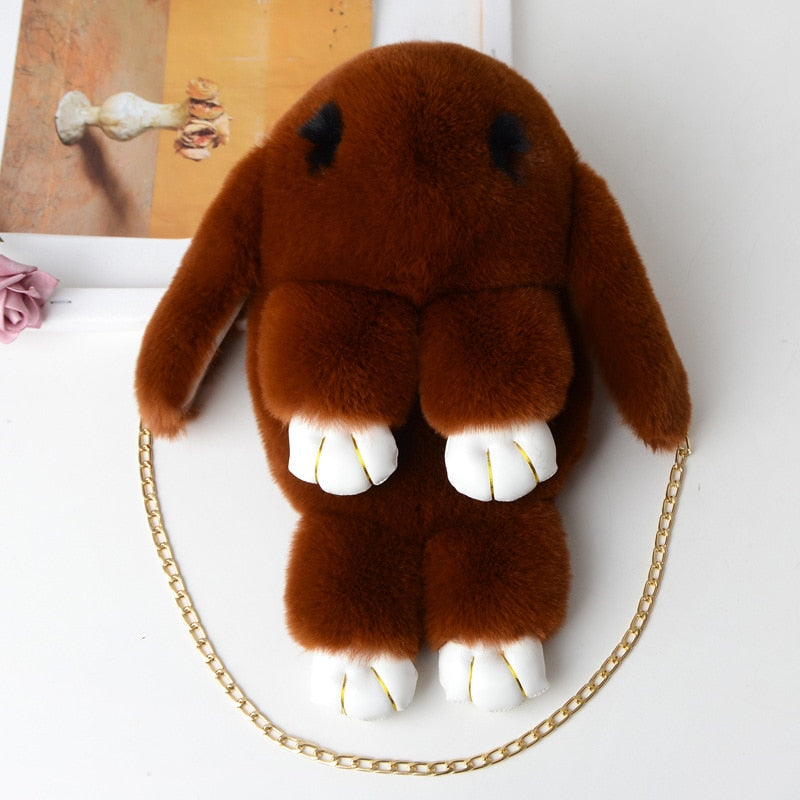 Kawaii Stuffed Bunny Plush Crossbody Bag