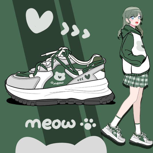 Kawaii Meow Shape Cat Heart Sneakers