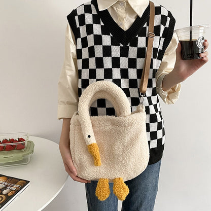 Kawaii Cute Goose Portable Zipper Bag