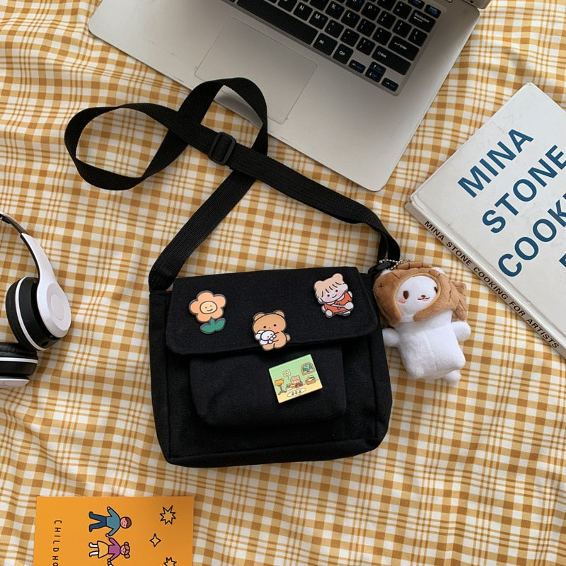 Kawaii Canvas Mini Crossbody Bag