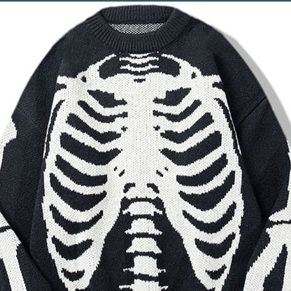 Pullover Streetwear Skeleton Bone Knit Sweater