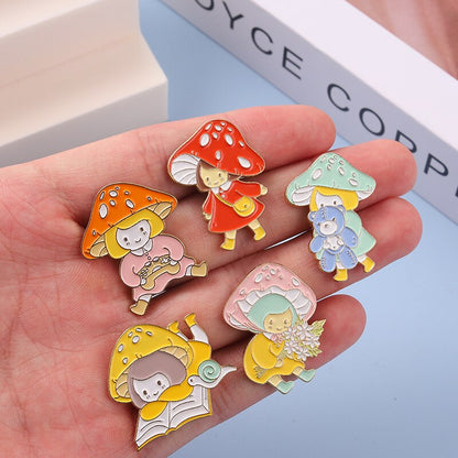 Mushroom Series Collection Enamel Pins