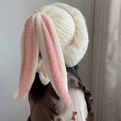 Cartoon Cute Bunny Ears Fleece Hat Warmer