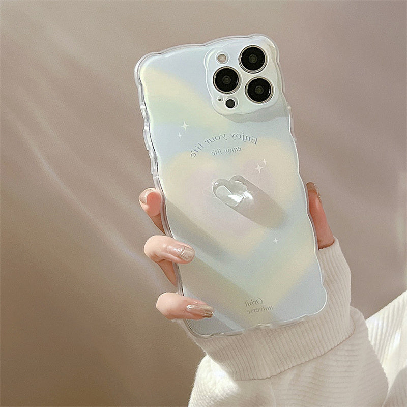 Kawaii Creamy White Heart iPhone Case