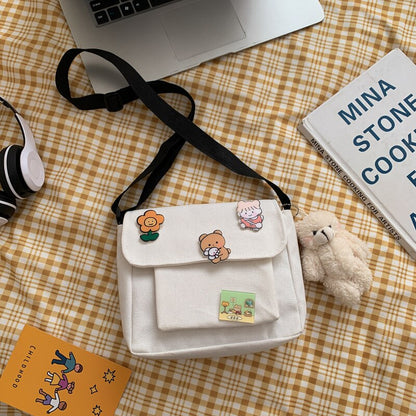 Kawaii Canvas Mini Crossbody Bag