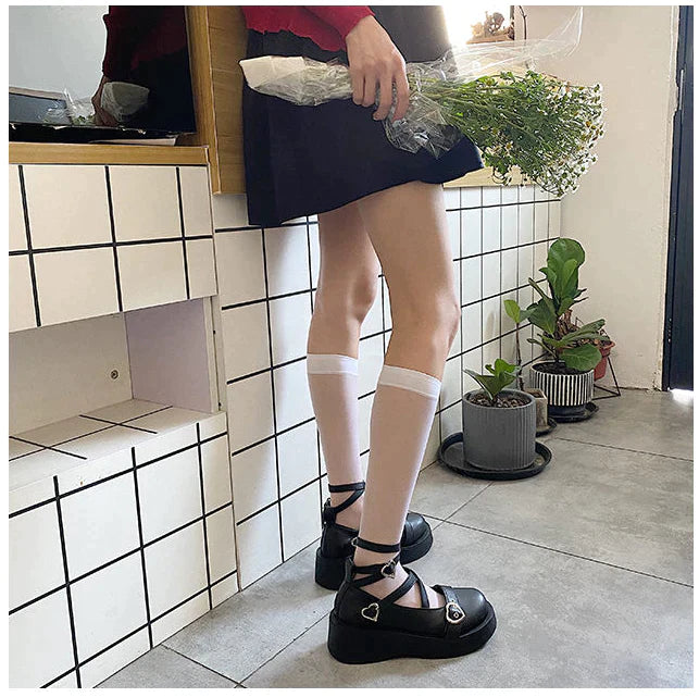 Lolita Heart Strap Buckle Mary Janes Shoes