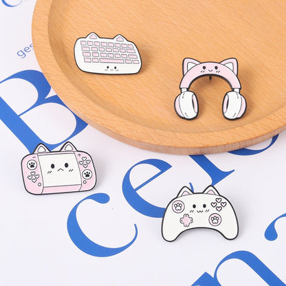 Gamer Cat Enamel Pins