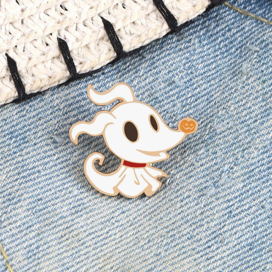 Kawaii Spooky Pet Ghost Enamel Pin