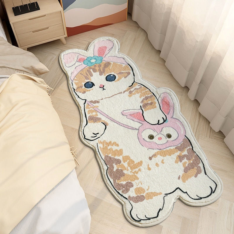 Bunny Costume Shopping Cat Rug