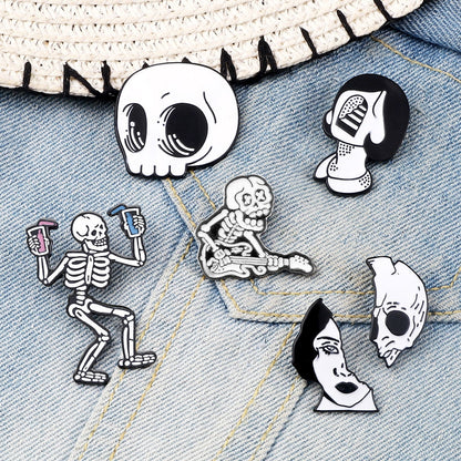 Gothic Skeleton Enamel Pins