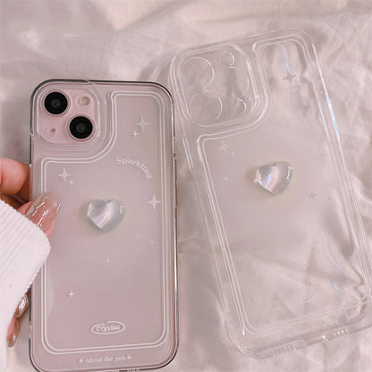 Kawaii Star Crystal Heart iPhone Case