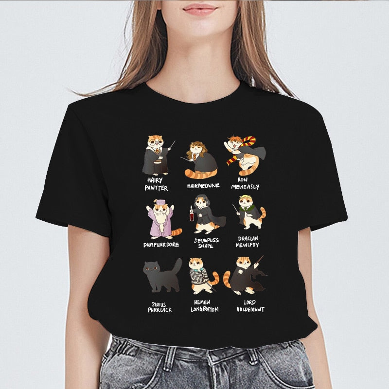 Back To School Potter Cats T-Shirt - Meowhiskers