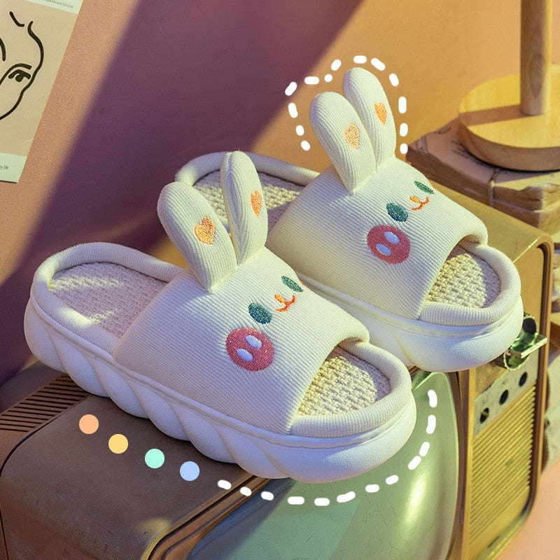 Kawaii Happy Rabbit Slippers - Slippers - Kawaii Bonjour