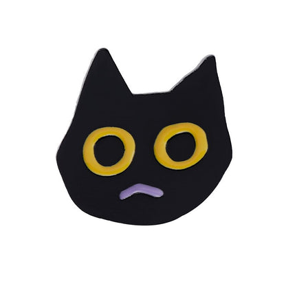 Kawaii Black Cat Enamel Pins