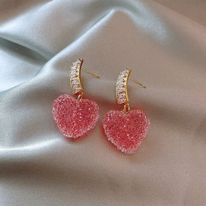 Trendy Sweet Candy Heart Dangle Earrings