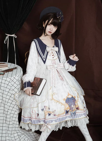 Vintage Bowknot Butterfly Cosplay Lolita Dress