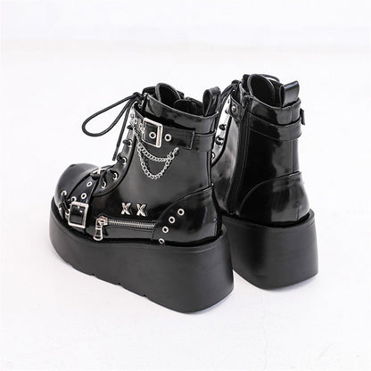Punk Gothic Street Zipper Platform Boots