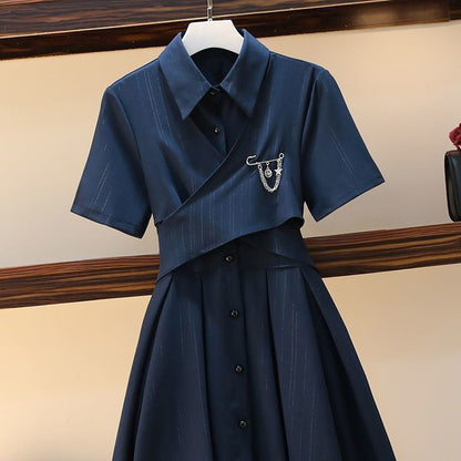 Bowknot Student Style Bandage Blue Dress - Dress, New - Kawaii Bonjour