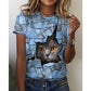 3D Walls Out Looking Cat T-Shirt