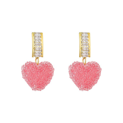 Trendy Sweet Candy Heart Dangle Earrings