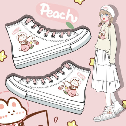 Kawaii Bunny Fishing Peach Juice Sneakers -  - Kawaii Bonjour