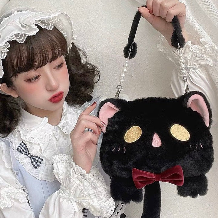 Ribbon Plush Kitty Cat Bag