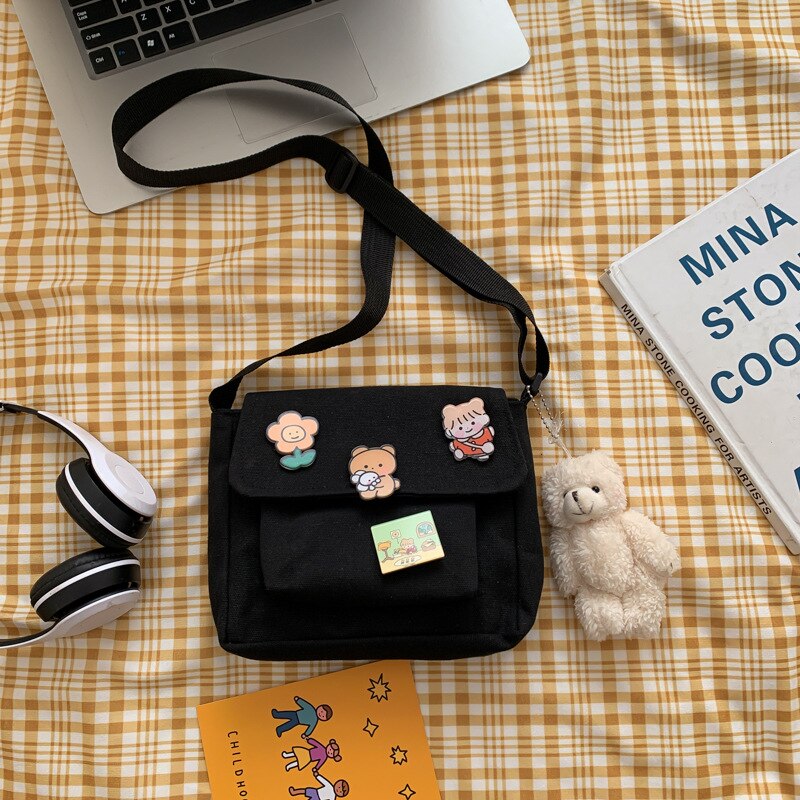 Kawaii Canvas Mini Crossbody Bag