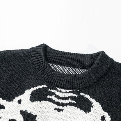 Pullover Streetwear Skeleton Bone Knit Sweater