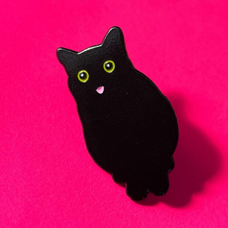 Kawaii Black Cat Enamel Pins