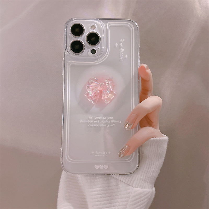 Kawaii Pink Ribbon iPhone Case