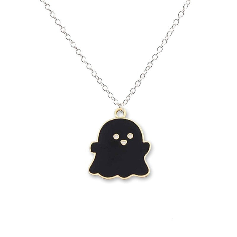 Kawaii Halloween Ghost Pendant Necklace