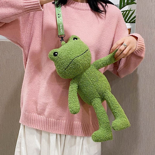 Kawaii Cute Frog Plush Doll Crossbody Bag