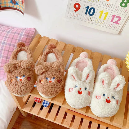 Kawaii Cute Bunny Bear Plush Slippers