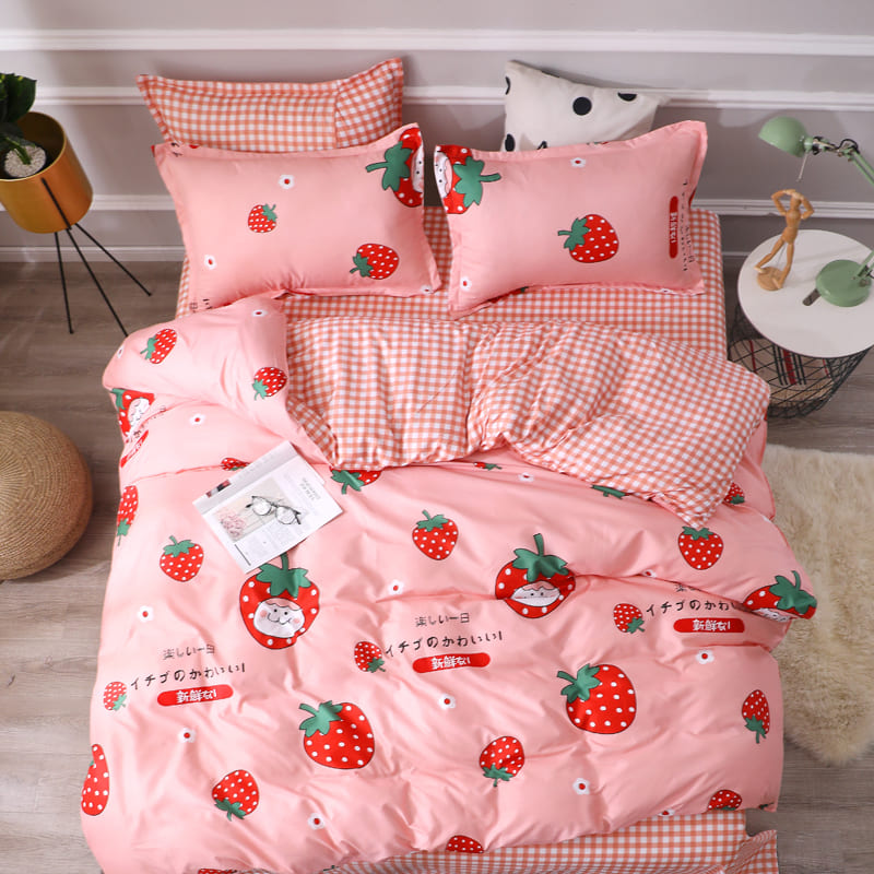 Sweet Strawberry Milk Rainbow Bedding Sets