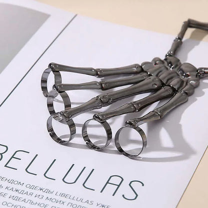 Gothic Skeleton Finger Ring Bracelet