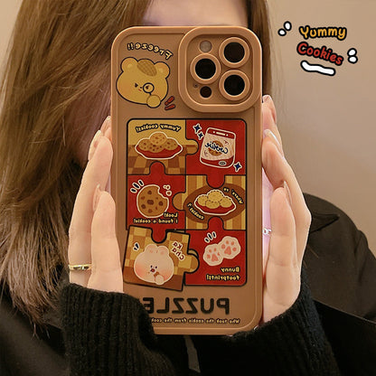 Kawaii Cartoon Cookies Bear iPhone Case