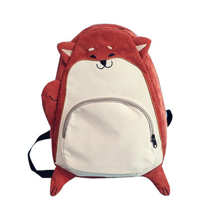 Cartoon Fox Pug Animal Print Backpack