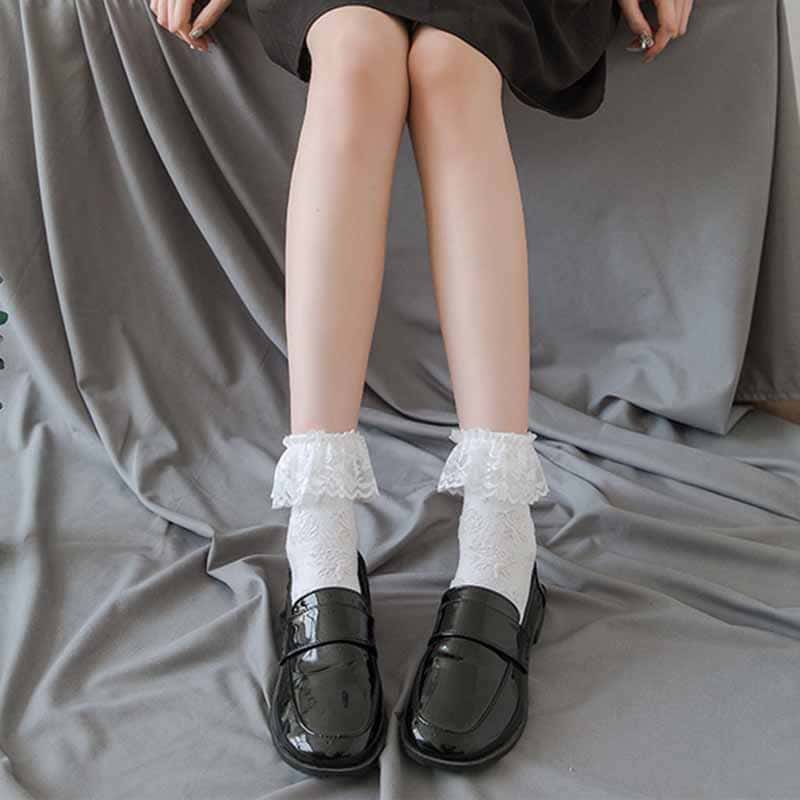 Kawaii Lolita Lace Bowknot Cotton Socks