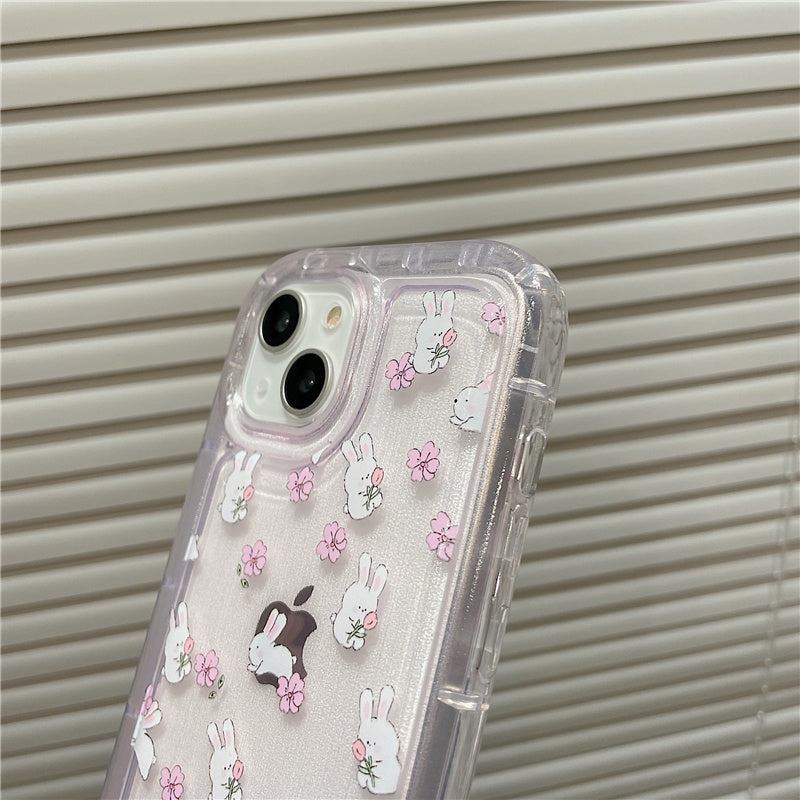 Kawaii Cartoon Bunny Flower iPhone Case