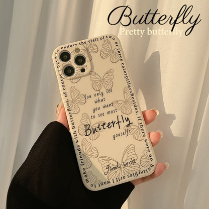 Kawaii Butterfly Letter iPhone Case