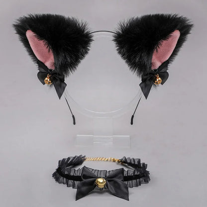 Fox Ears Headband Choker Cosplay Costume Accessory