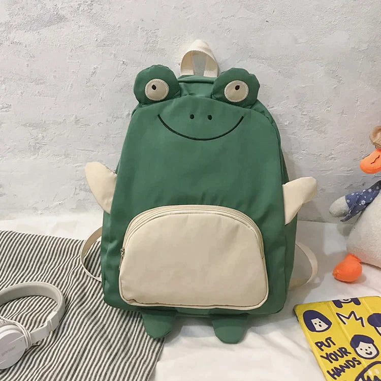 Cartoon Frog Monster Duck Print Backpack