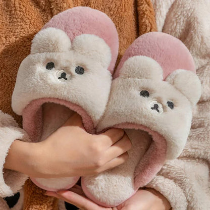 Kawaii Lovely Bear Plush Slippers