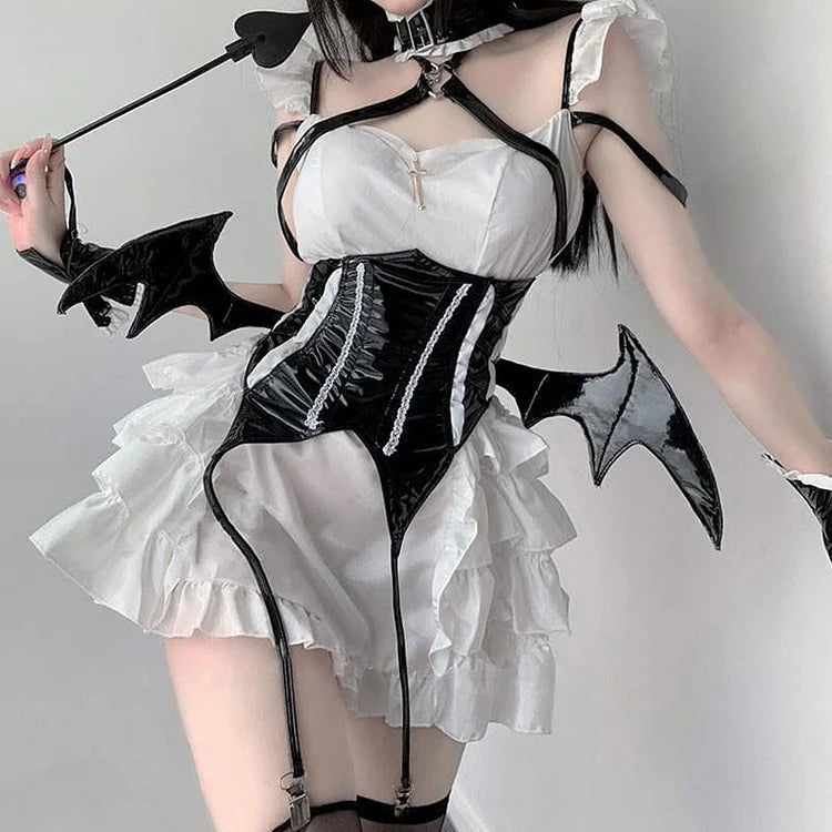 Cosplay Bat Devil Wings Splice Lolita Dress