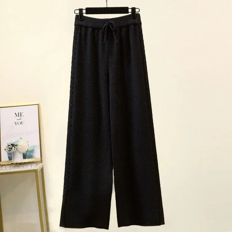 Arrow Vivid Color Cable Sweater Wide Pants Two Piece Set Meowhiskers